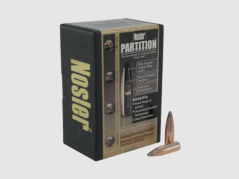 Nosler Geschoss Partition 7mm/.284 140GR Spitzer 50 Stück