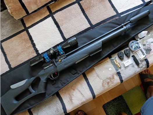Karabin Kral Arms Puncher Nish kal. 5,5 mm z lunetą, torbą, pompą Diany i tłumikiem - jak nowy -