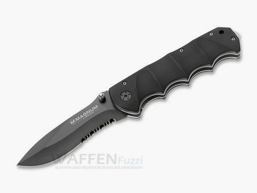 Couteau de poche Black Spear avec lame ondulée