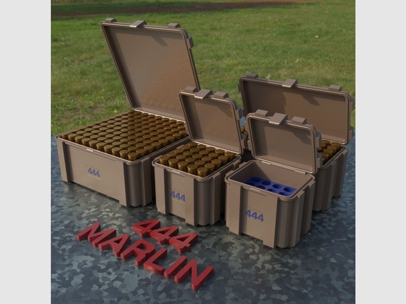 Filamelt Munitionsbox / Ammo Box .444 Marlin – Patronenbox ‘Klappdeckel’ – 20 / 25 / 50 / 100 Runden