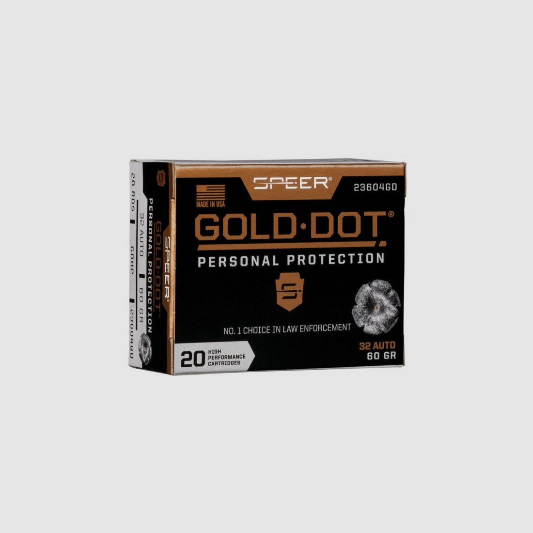 SPEER GOLD DOT 7,65MM BROWNING/ 32 AUTO - GDHP / HOLLOW POINT - 20 SCHUSS