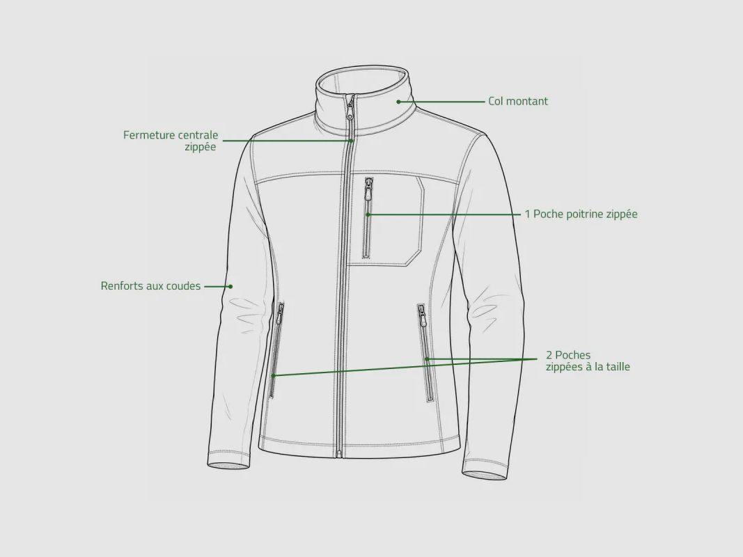 Fleecejacke mit Stickerei aus Polyester khaki braun Größe M bis 4XL, Bild 3 von 15