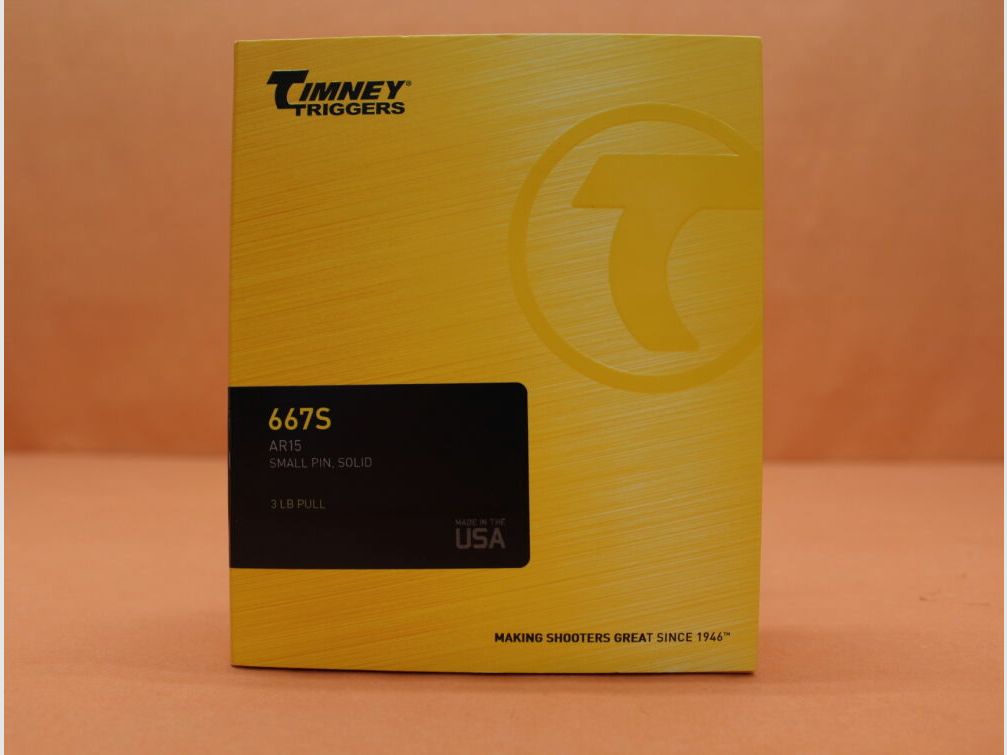 Timney AR-15 : Ensemble de détente à simple étape Timney 3lb solide petit axe .154" (667-S)/ env. 13,95N