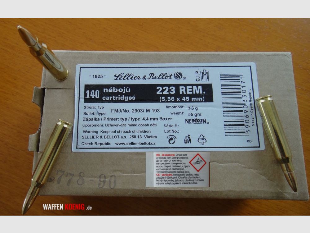 SELLIER & BELLOT 1120 PEZZI PATRONI .223 REM. PALLA INTERA - SELLIER & BELLOT