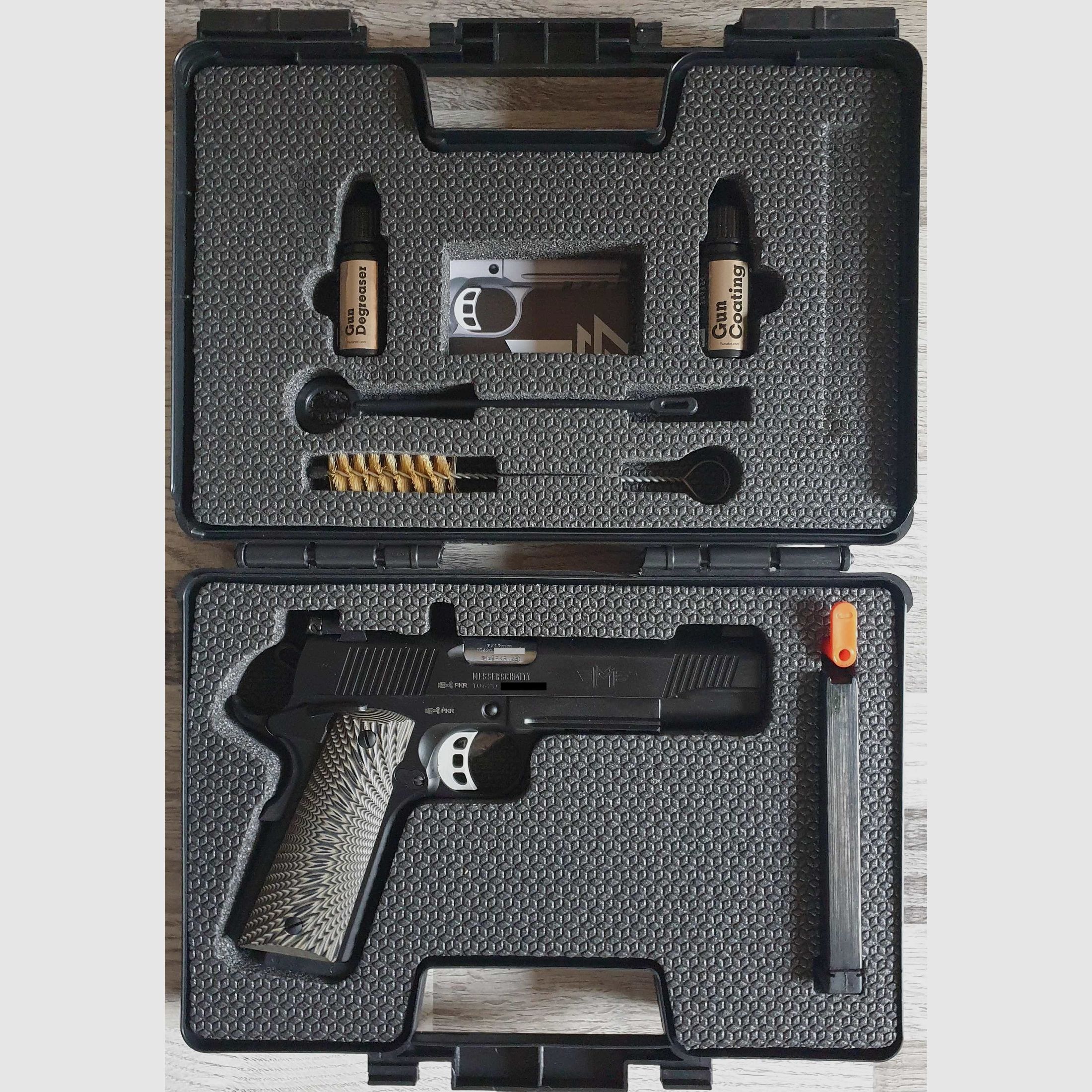 Pistole Messerschmitt ME 1911 Black Kal. .45ACP + Koffer und 2 Magazine - Neuware vom Fachhandel