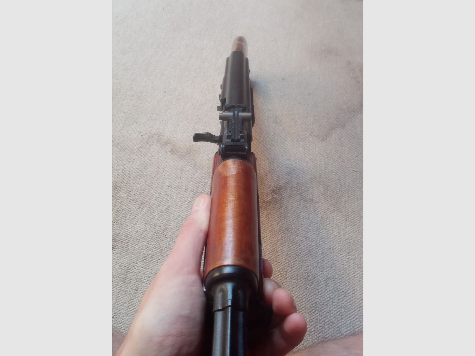 Russischer AK Holzschaft mit Adapter für Yunker Co2 Gewehr im AK74 Festschaft Look
