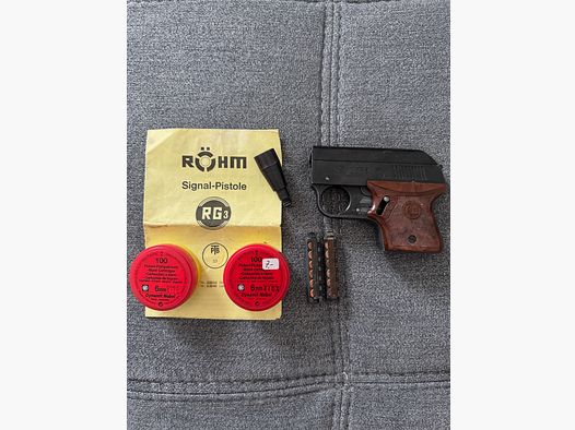 Schreckschusspistole Röhm RG 3 (6mm Flobert, PTB 33) – solider Zustand mit Zubehör & Munition