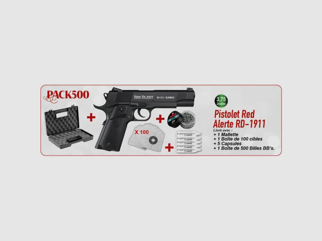 Kerstpakket Pistol Red Alert RD-1911 Gamo, afbeelding 1 van 6