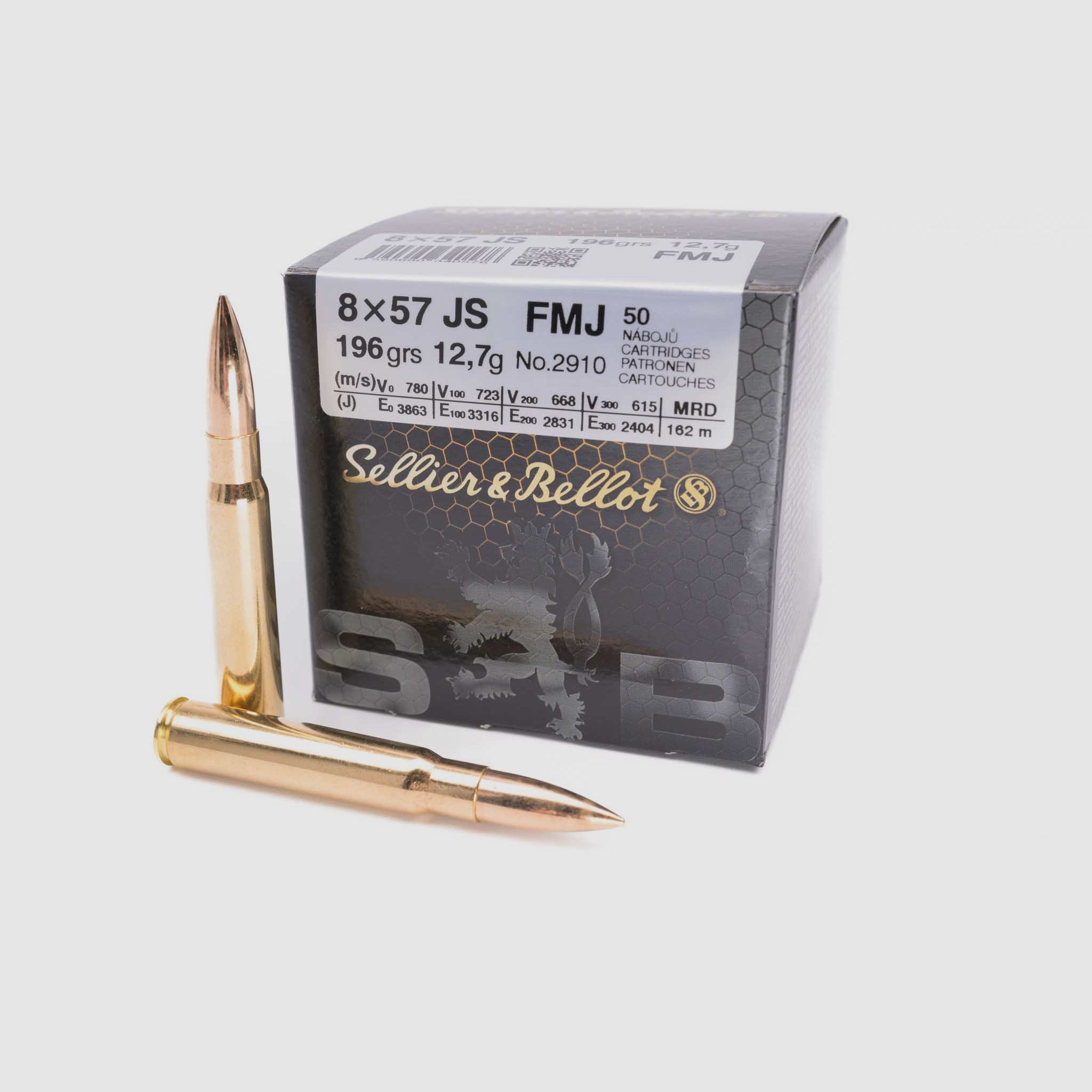 SELLIER & BELLOT 8x57 IS Full Metal Jacket 12.7g/196grs.