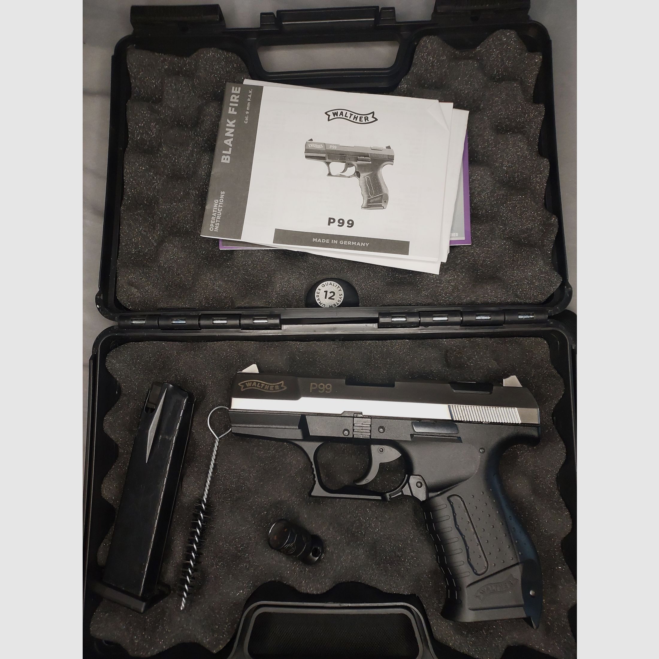 Pistolet d'alarme Walther P99 9mm P.A.K. bicolore Nickel (PTB 762) P 99