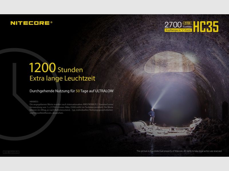 Nitecore HC35 Stirnlampe inklusive NL2140HP