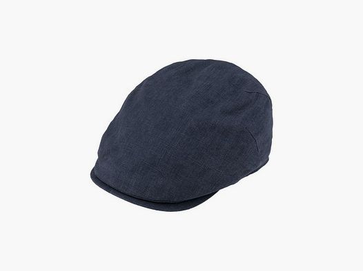 Fiebig Flatcap linen uv protection solid Navy blue