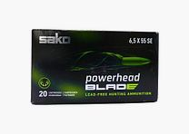 Sako 6.5x55 Powerhead Blade 7.8g/120grs rifle cartridges