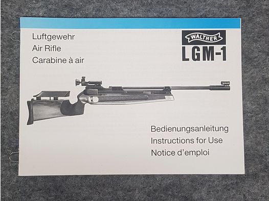 Walther LGM 1   Beschreibung Bedienungsanleitung Luftpistole Luftgewehr KK Gewehr Co2 Pistole siehe Beschreibung. Preis ab