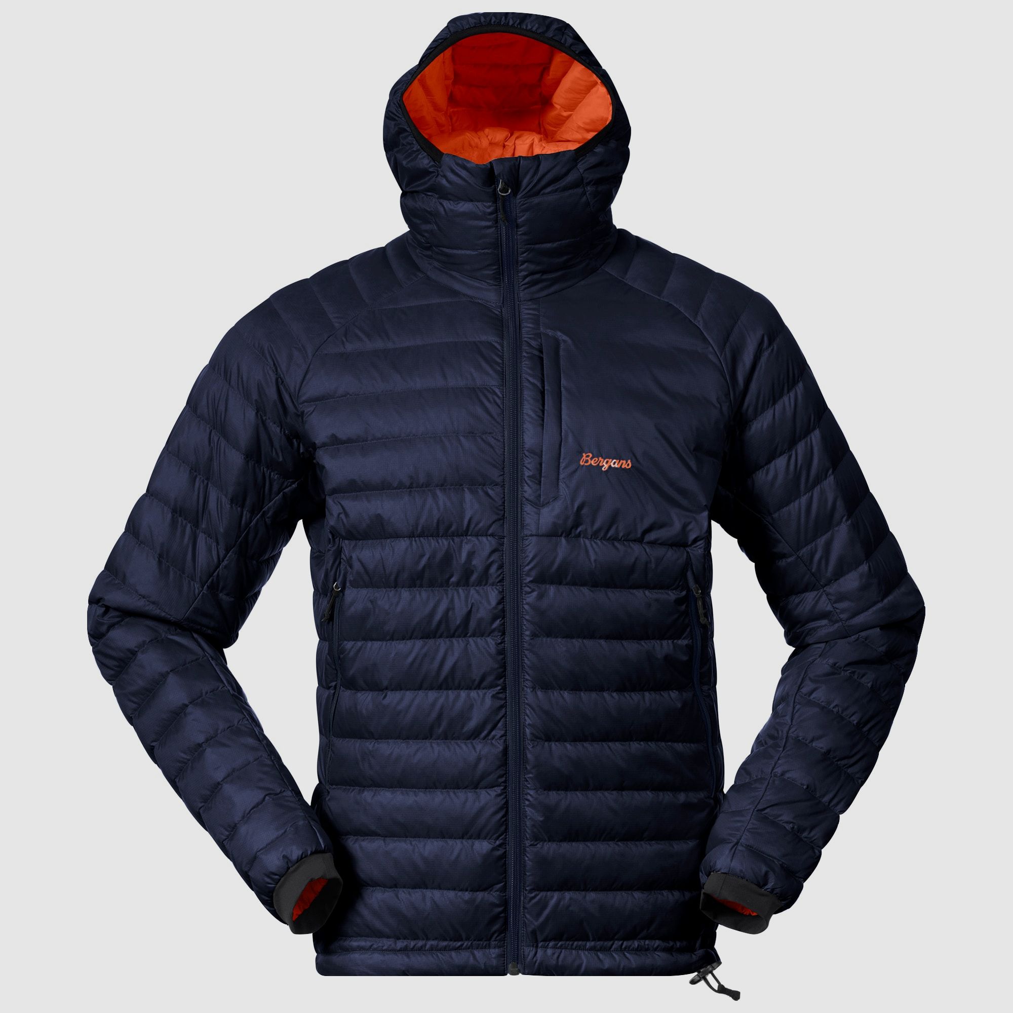 Bergans Vaagaa Light Down Jacket Hood Men Navy Blue/Alert Orange XL