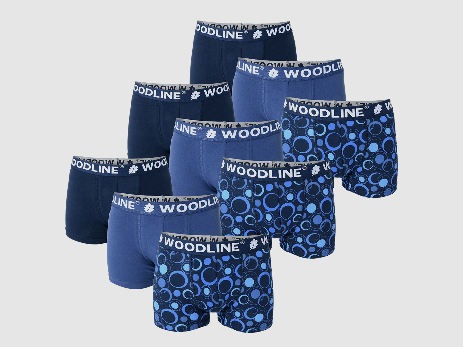 Woodline Boxershorts Blau 9er-Pack