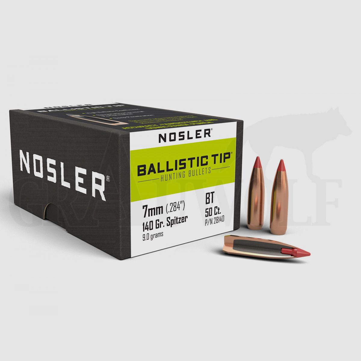 .284 / 7 mm 140 gr / 9,1 g Nosler Ballistic Tip Geschosse 50 Stück