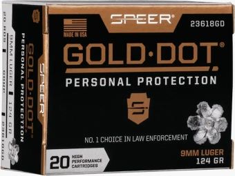 Speer Gold Dot Protezione Personale 9mm Luger 124GR GDHP 20 cartucce