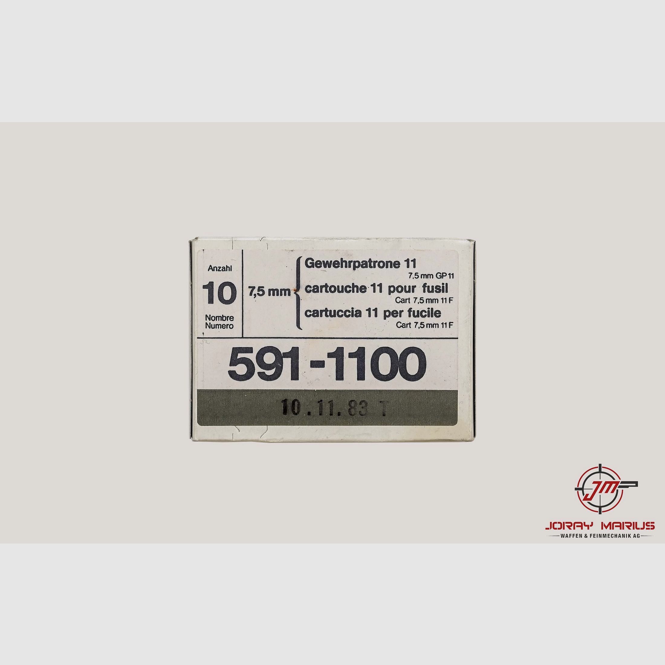 7.5×55 GP11 verzamelpatronen 10.11.83T