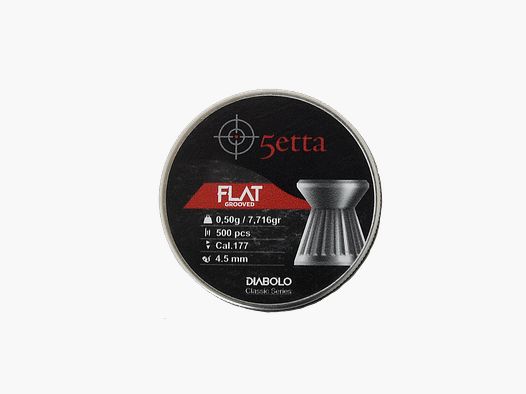 5etta air rifle pellets, flat grooved, 4.5 mm, 0.5 g / 7.71 g, 500 pieces