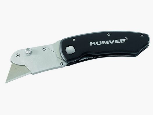 HUMVEE, folding knife with trapezoidal blade belt clip nylon case