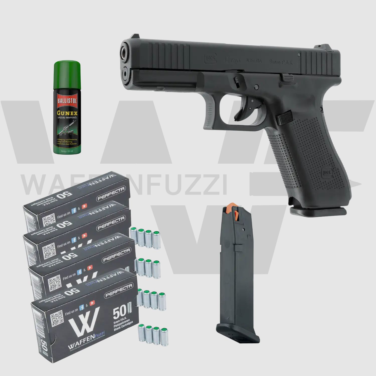 Glock 17 Gen5 Set di Pistole a Salve "M" Calibro 9mm PAK