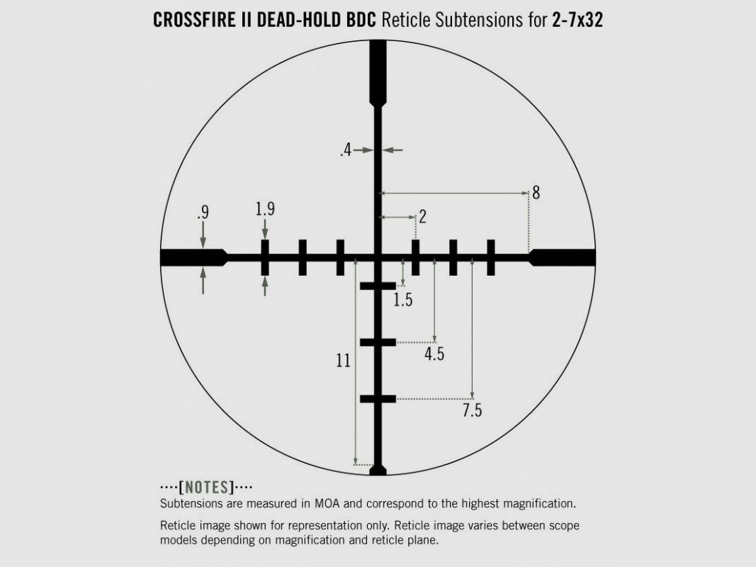 Zielfernrohr VORTEX Crossfire II 2-7x32 SFP BDC MOA, Bild 3 von 5