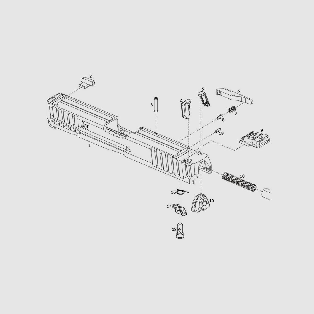 Pezzi di ricambio Heckler & Koch SFP9 --------------------Parti di CHIUSURA---------------------