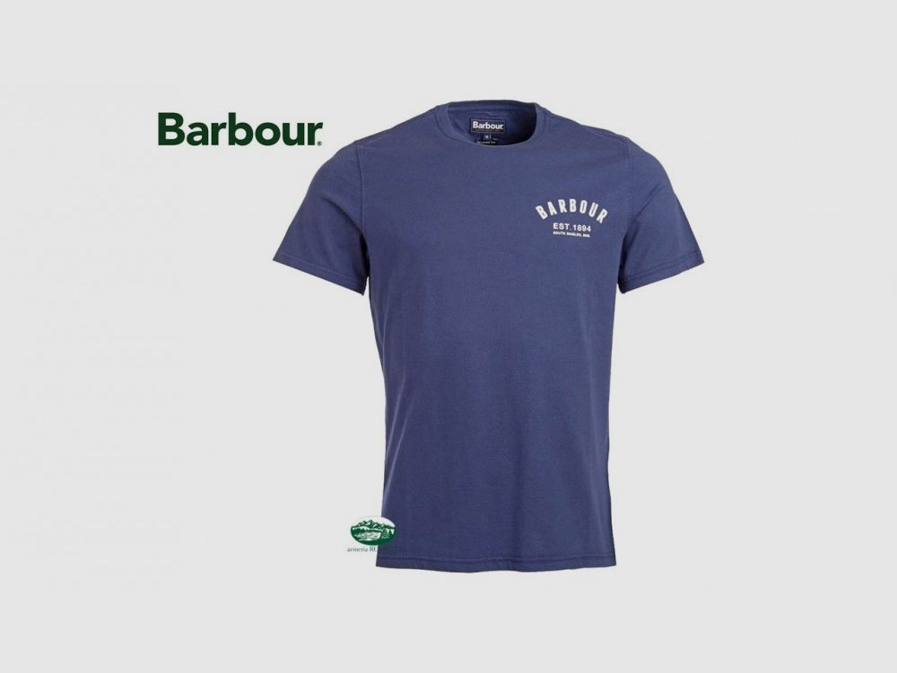 BARBOUR T-Shirt Rundhals Preppy Farbe Ozeanblau