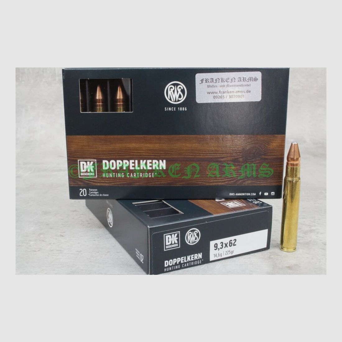 RWS Doppelkern 9,3x62 225gr. 14,6g 20 stuks staffelprijzen