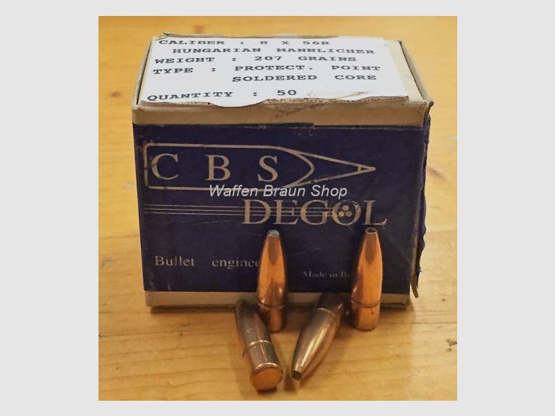 Geschosse, CBS DEGOL Kal. 8 x 56R 207gr.