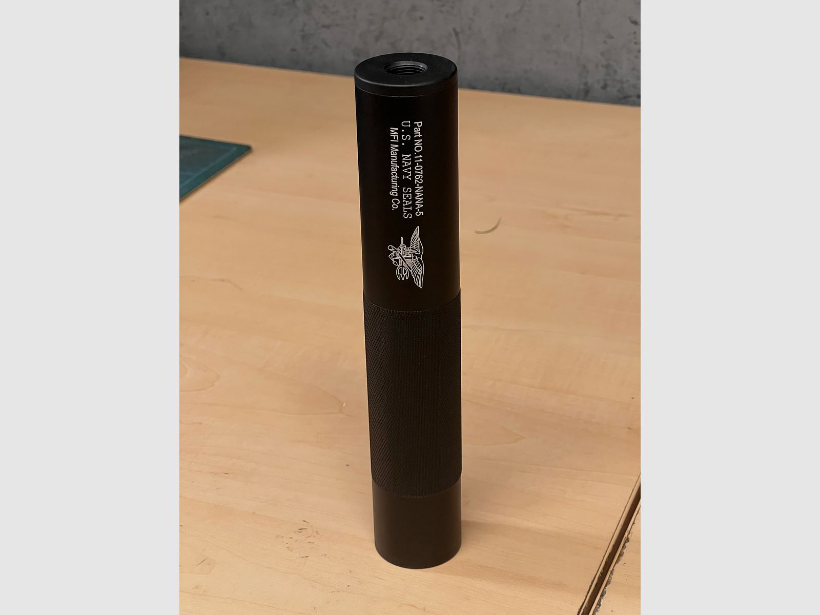 Decorative sound suppressor Navy Seal for Airsoft with M14 negative thread metal version black type 3
