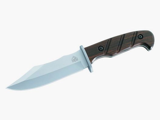 Cuchillo de cinturón Puma TEC, acero 420, madera de sándalo, funda de cuero,