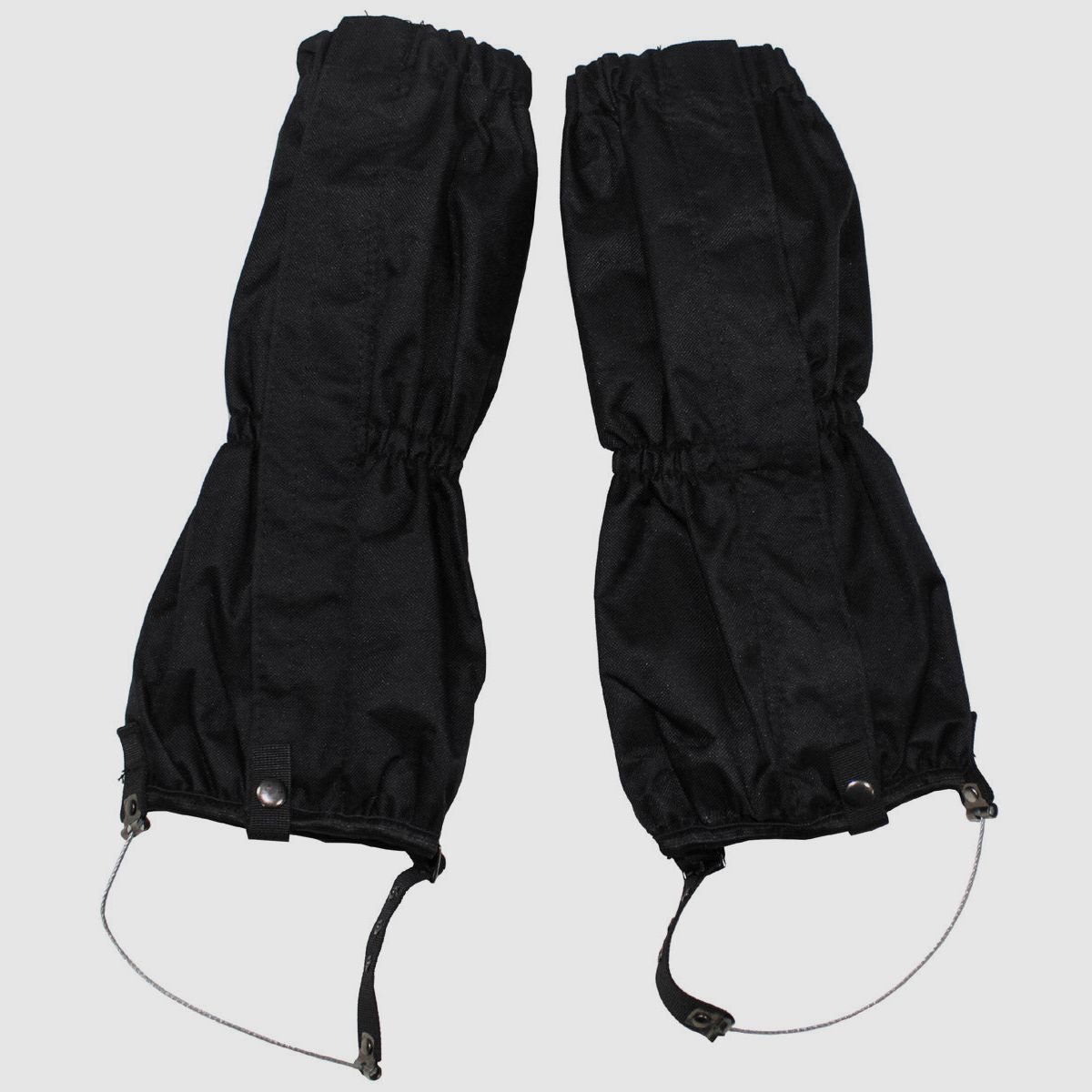 Waterproof gaiters, black, with zipper, steel wire