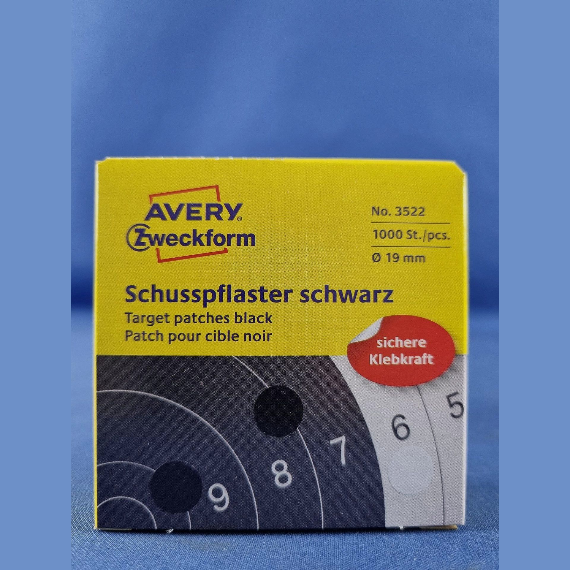 Zweckform Schusspflaster – 19 mm schwarz, 1000 Stück