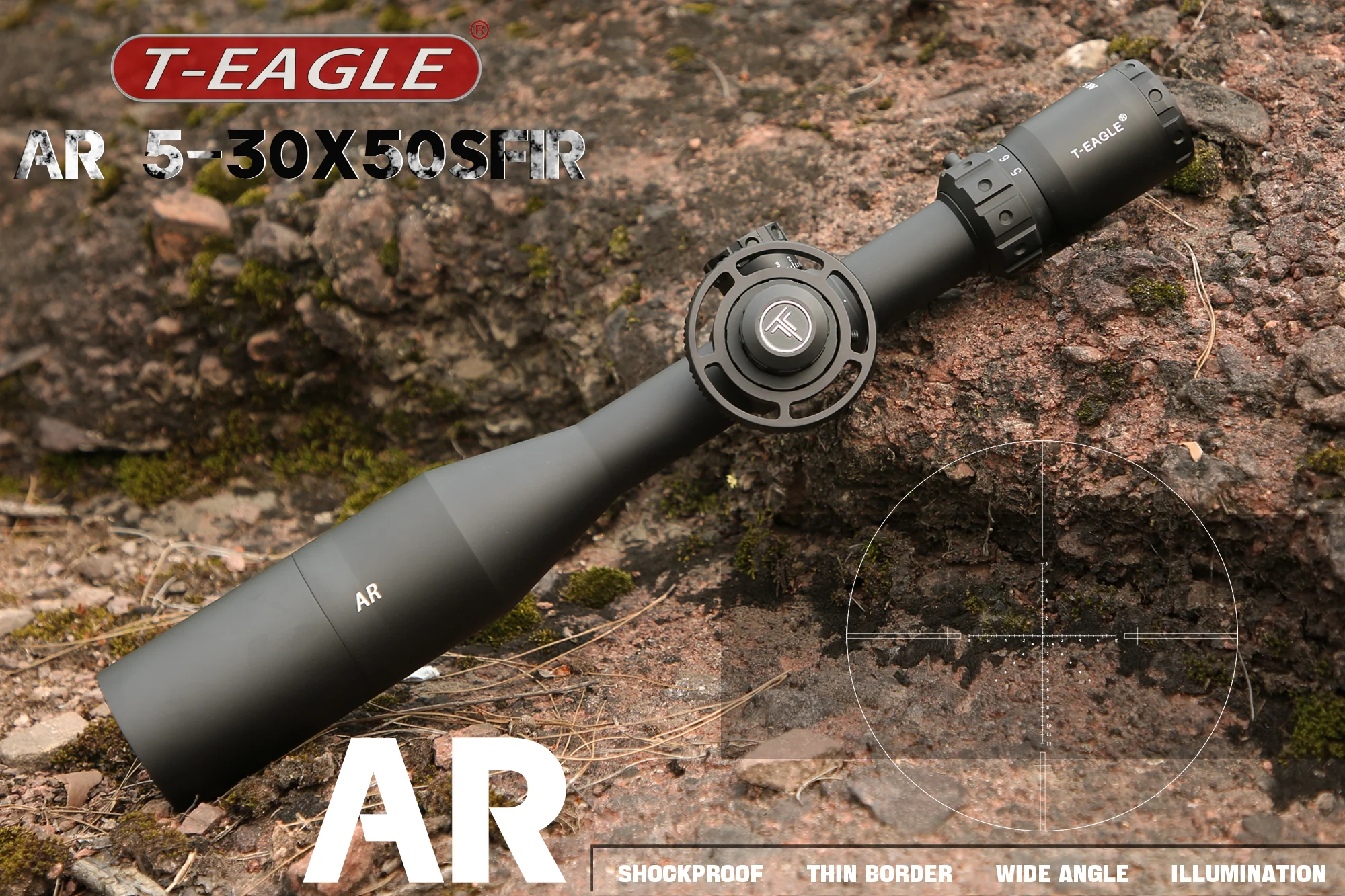 Luneta celownicza T-Eagle AR 5-30×50 SF IR 1/10 MIL + montaż