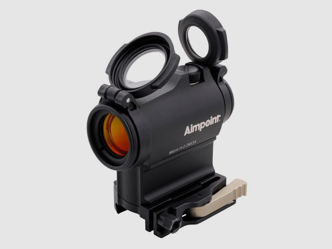 Aimpoint Rotpunktvisier Mod. Micro H-2 2 MOA / Schwarz incl. Adapter 39 mm für Weaver / Picatinny