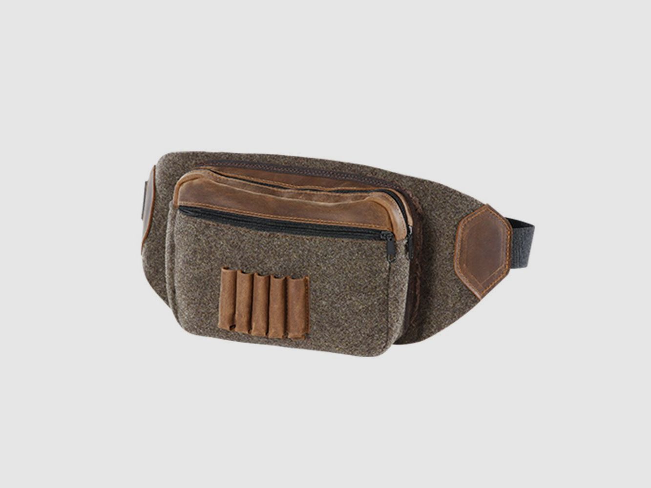 Bauchtasche aus Wollfilz mit Leder