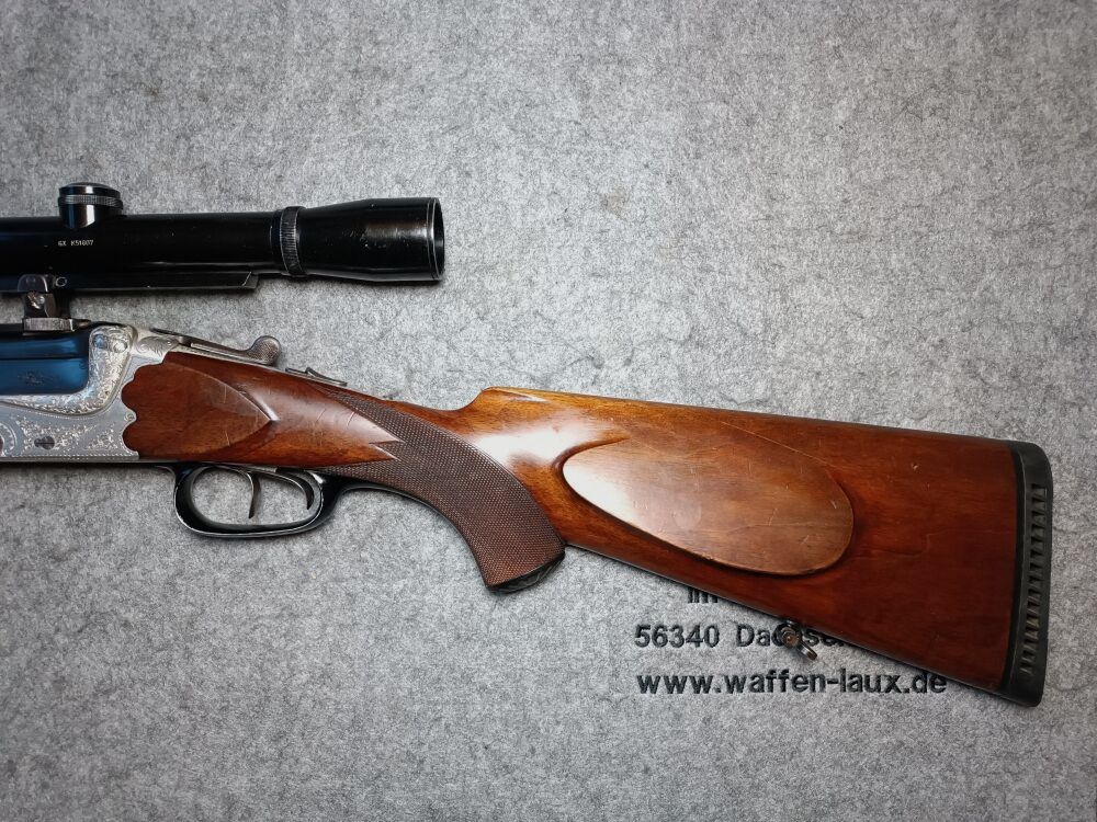 Escopeta de doble cañón Meuter Solingen similar al modelo Heym 55 con mira 6x42