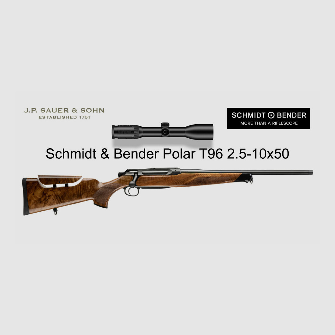J.P. Sauer & Sohn Sauer 505 Ergo Lux Repetierbüchse HQ3 Ausstattungspaket Elegance + VSR | 8.5x55 Blaser | Schmidt & Bender Polar T96 2.5-10x50