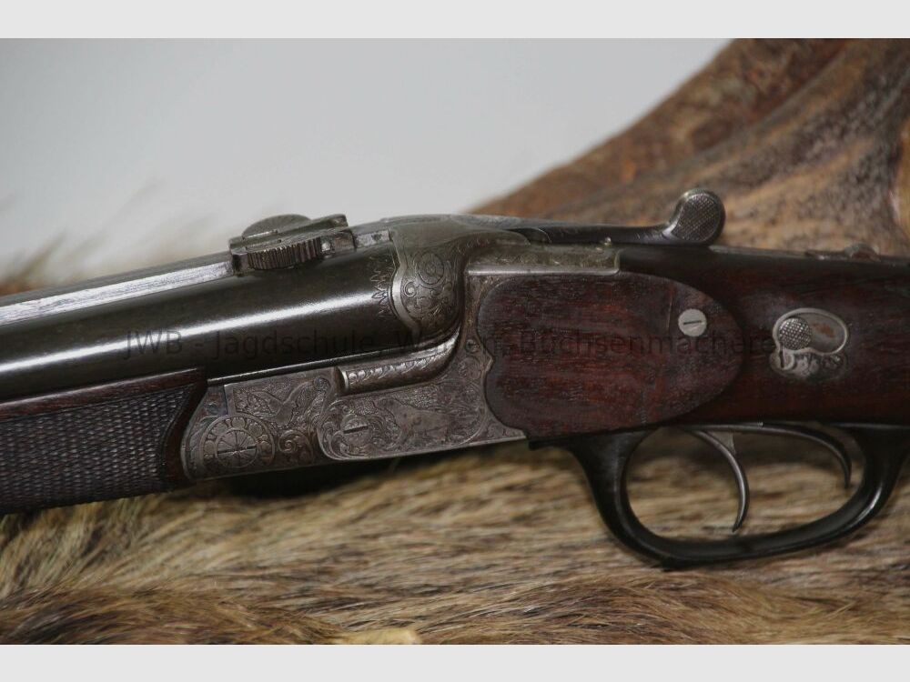 Rariteit! Drilling van Valentin Häfner, hofgeweermaker Kassel 9,3x72R;16/65