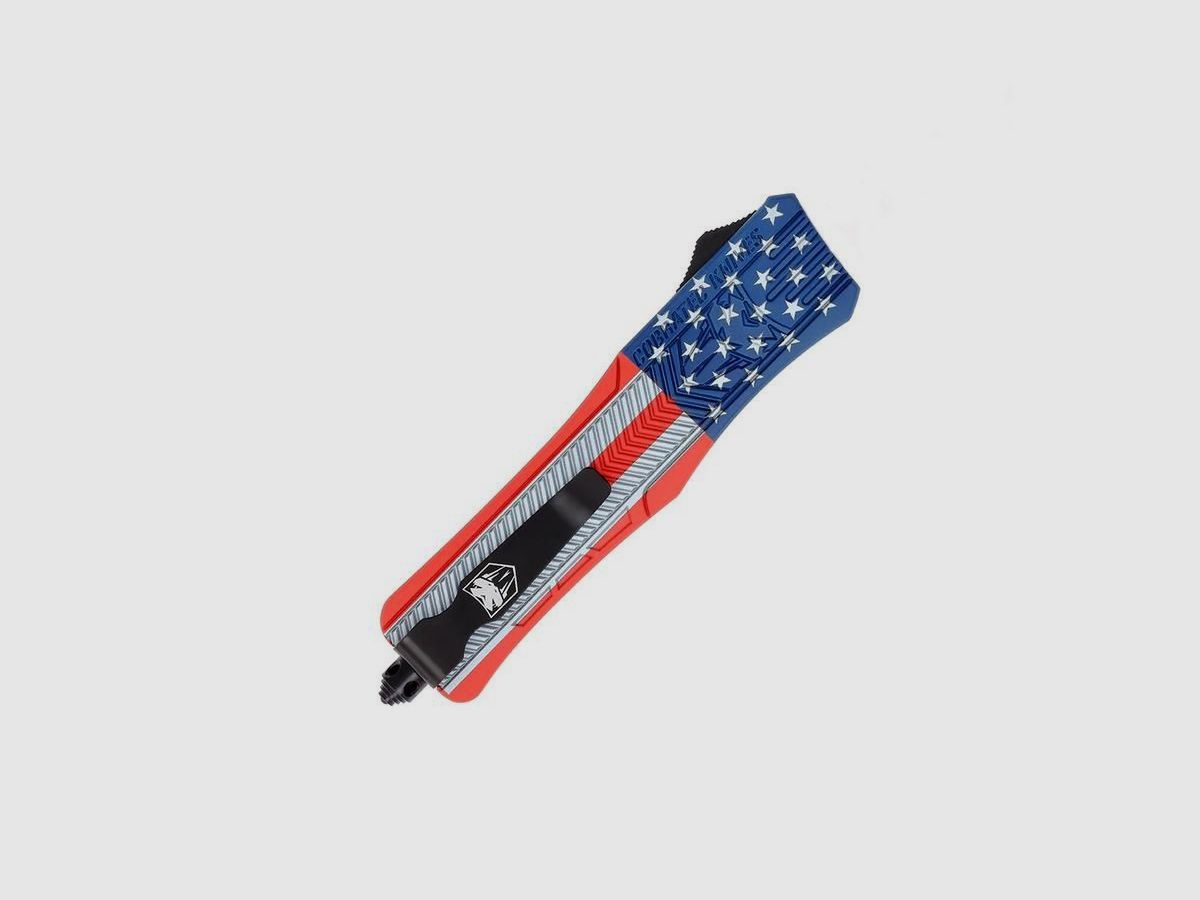 CobraTec Medium CTK-1 American Flag Drop Serrated Automatikmesser OTF, Bild 6 von 8