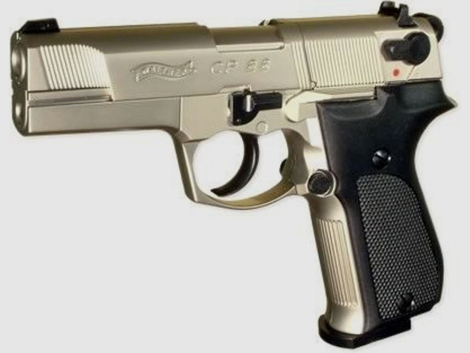 Walther CO/2 Pistool CP88, Nikkel / Kunststof 4" Kal. 4,5mm Diabolo