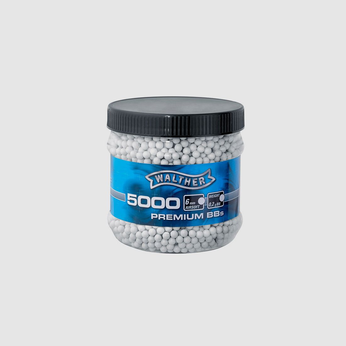 Softairkugeln Walther Premium BBs, weiĂź, Kaliber 6 mm BB, 5000 StĂĽck, 0,20 g