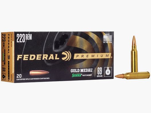 FED GM223M .223 REM 69GR SIERRA MATCHKING BT HP 20/200 3KG