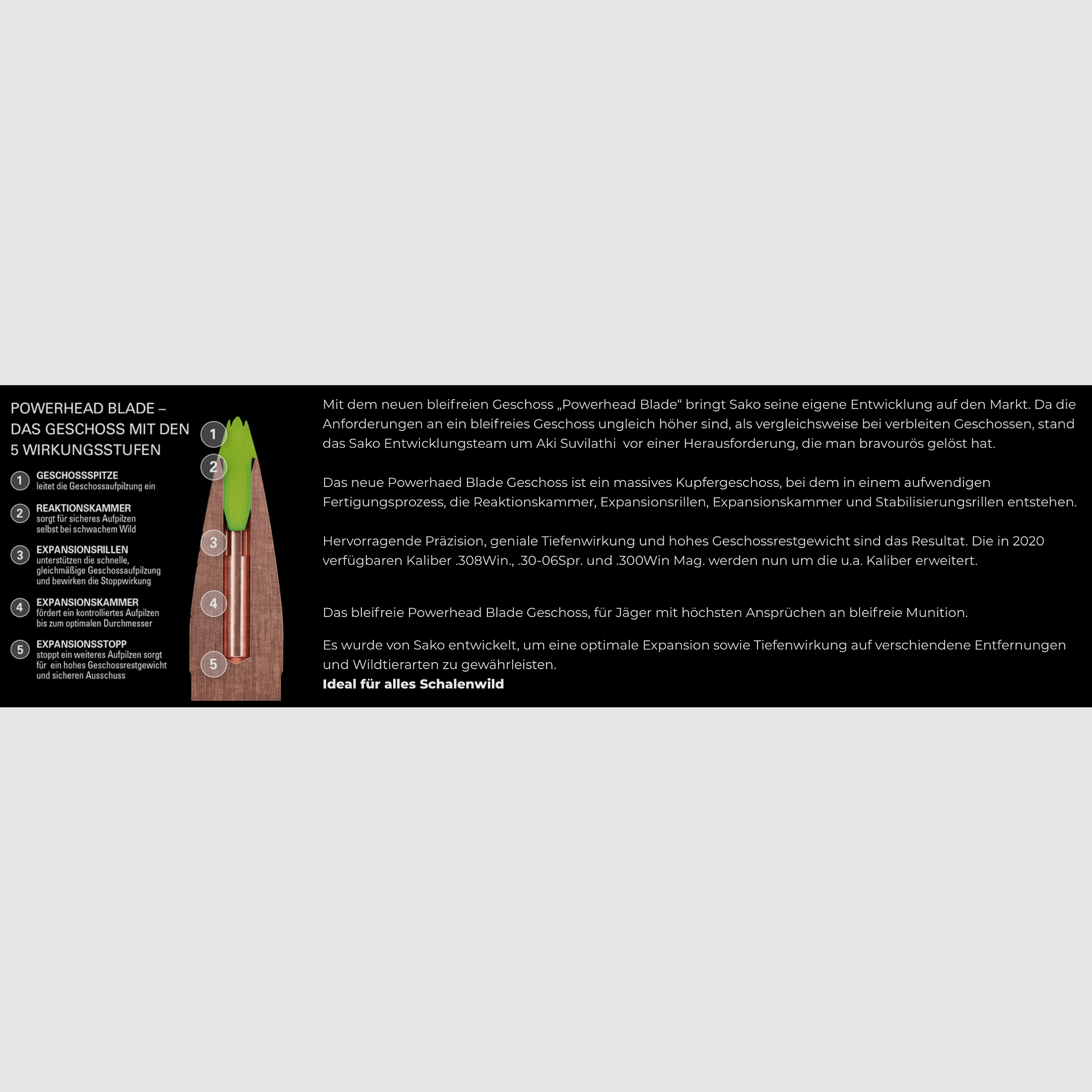 Sako 133000554 6.5 Creedmoor Powerhead Blade 7.8g 120grs. lead-free rifle ammunition
