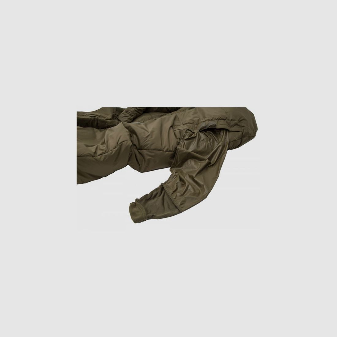 Synthetic sleeping bag SURVIVAL ONE, size L up to body height 200cm zipper center, olive, image 4 of 10