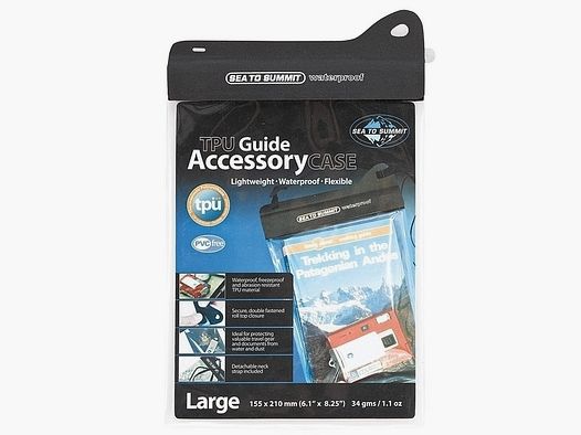 Sea to Summit TPU GUIDE, Grande, Borsa protettiva, Nera, Chiusura a rotolo, Cinghia a spalla