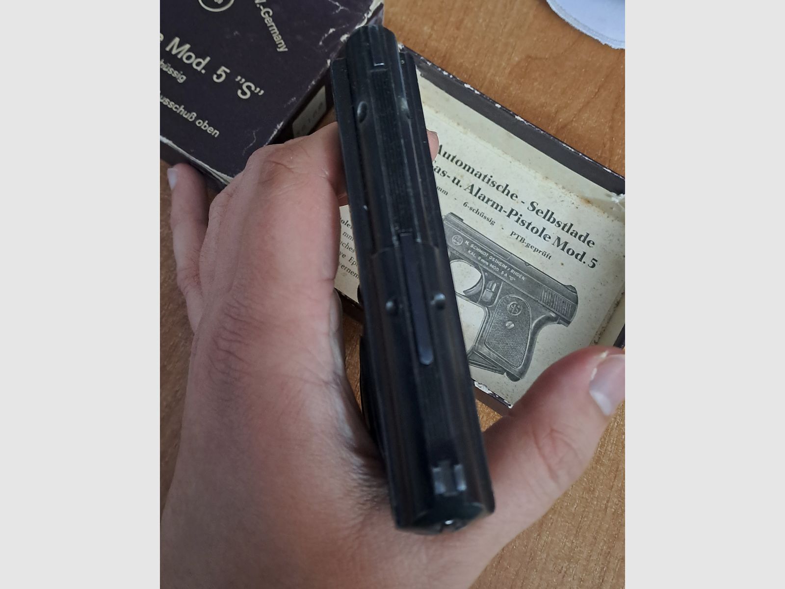 HS Mod.5 S pistolet startowy kal. 8 mm Knall/ PTB 99-69 z 1971 roku!