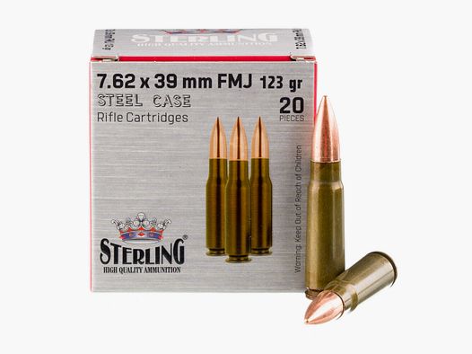 Amunicja Sterling kal. 7,62x39 FMJ - 8 g / 124 gr.